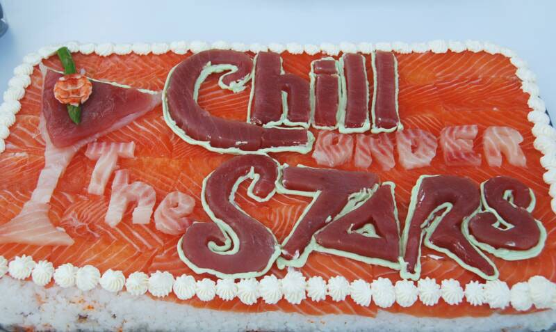 chill under the stars sushi cake